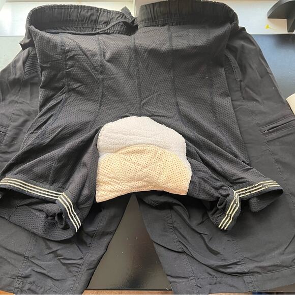 Fox Racing Mountain Bike Shorts Mens Large Black Padded Liner Cargo Pockets 9” - Picture 5 of 11